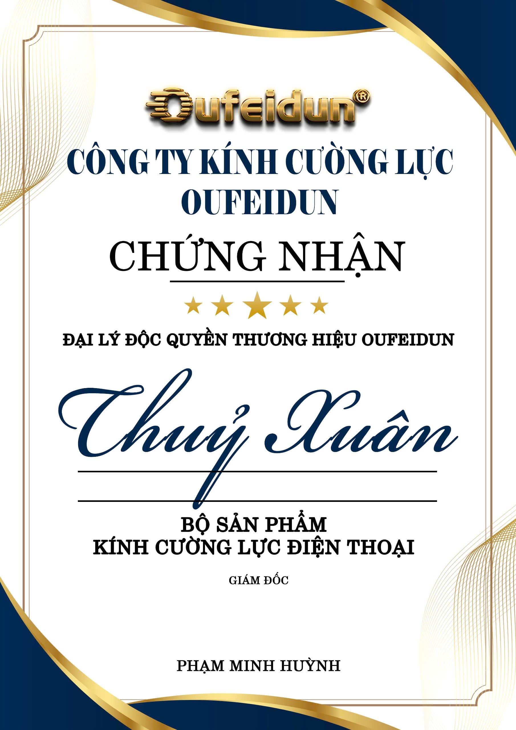 Chứng nhận đại lý Thúy Xuân