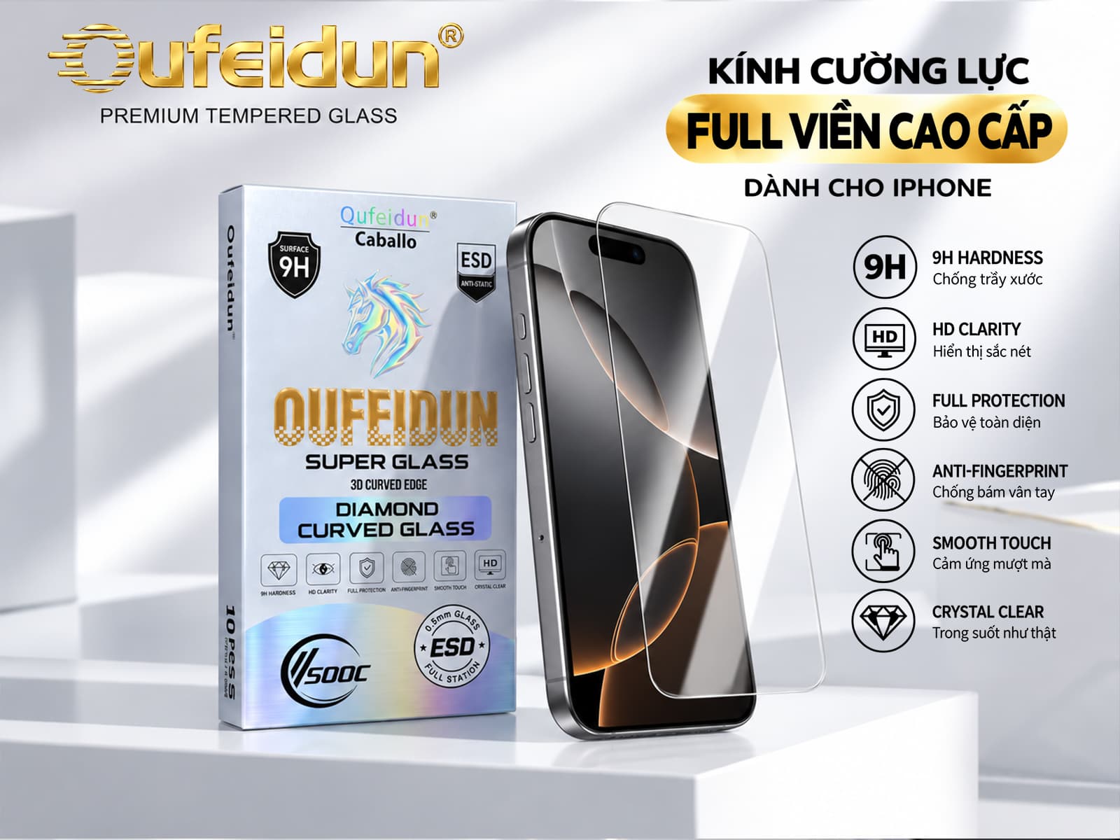 Kính cường lực không viền cao cấp Oufeidun